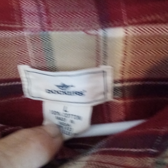 *MENS DOCKERS BUTTON DOWN PLAID LONG SLEEVE TOP SIZE LARGE NWT - Picture 4 of 7